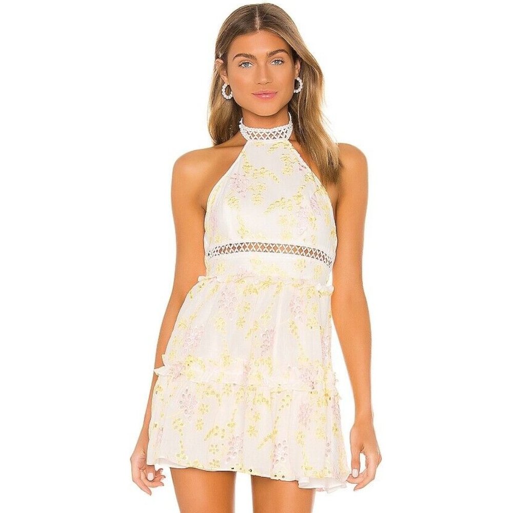 MAJORELLE Bryson YEyelet Mini Dress.  SZ L